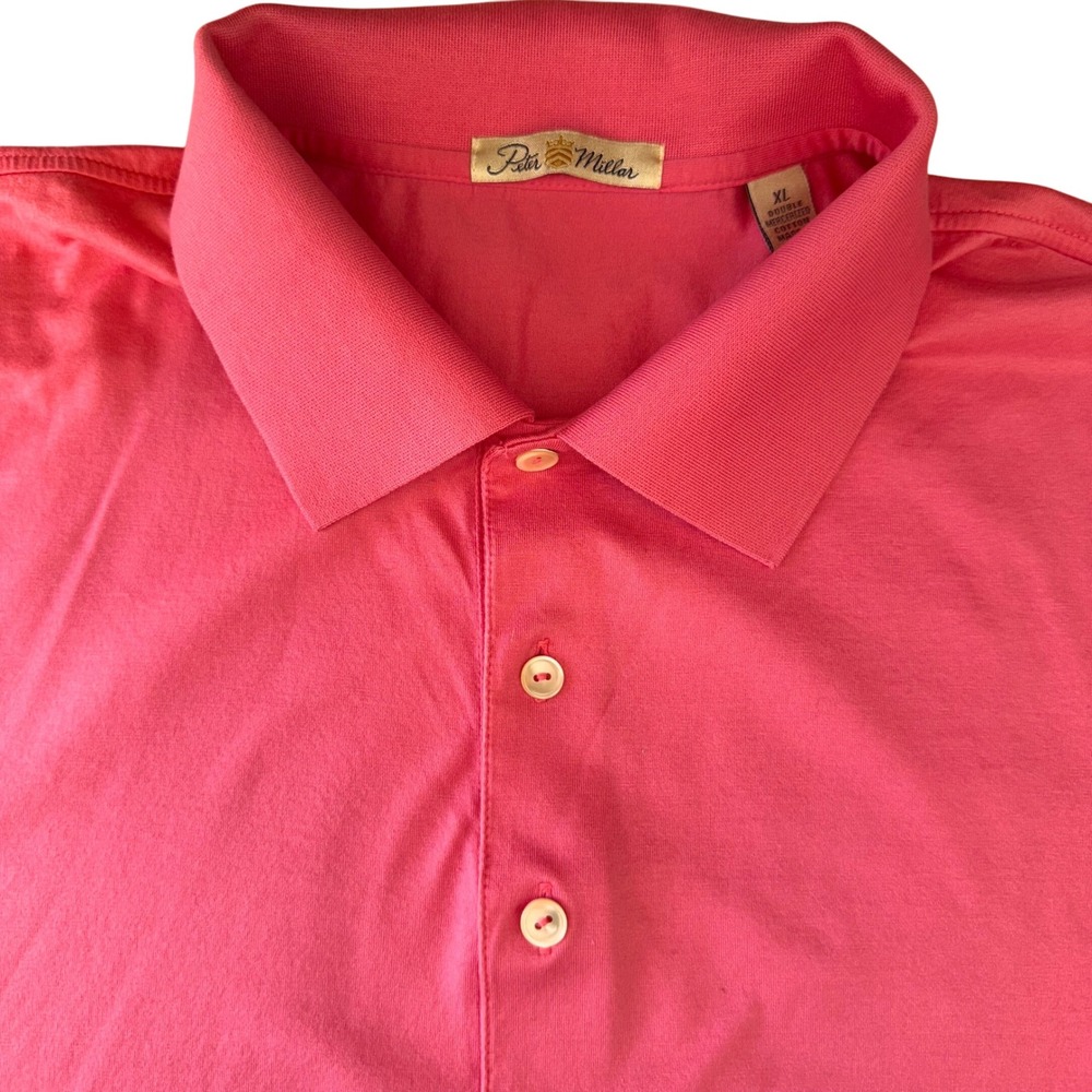Peter Millar Coral Pink Mercerized Cotton Polo Men's Size XL Golf Casual Shirt
